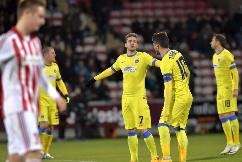 Aalborg - FCSB 1-0, în octombrie 2014 / foto: Arhivă GSP