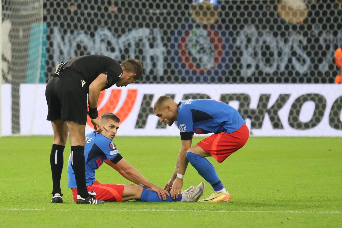 Florin Tănase, accidentat în FCSB - Midtjylland