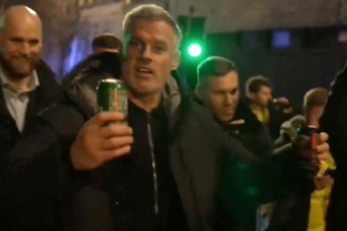 Jamie Carragher, pe străzile din Manchester alături de fanii Borussiei Dortmund / Sursă foto: X