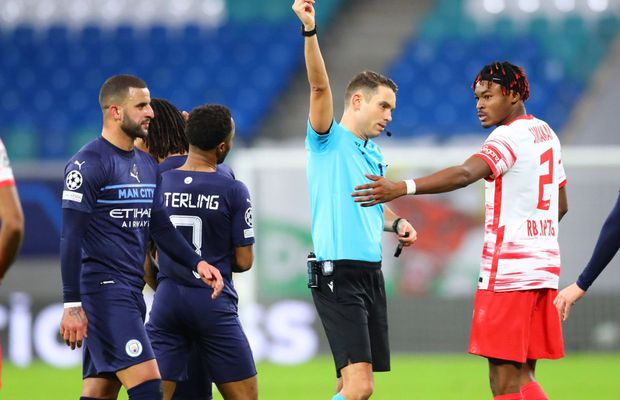 Kyle Walker, fault grosolan în Leipzig - Manchester City » Intrarea pentru care a văzut direct „roșu”!