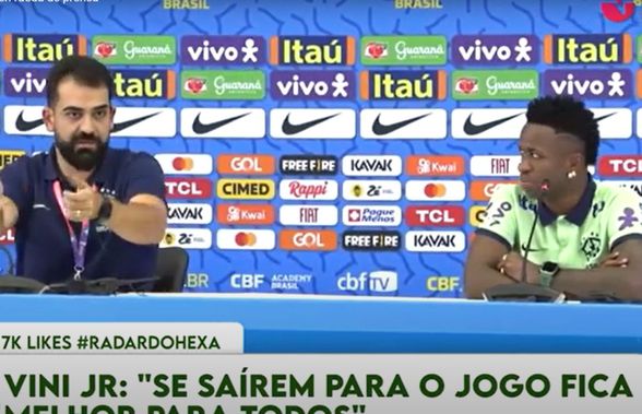 Vinicius Junior, șocat de modul în care ofițerul de presă a alungat o pisică apărută la conferința de presă a Braziliei
