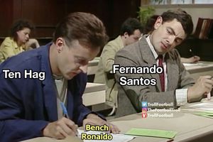 „Santos sau Ten Hag?” » Fanii s-au întrecut în glume, după ce Ronaldo a fost lăsat pe bancă la meciul cu Elveția: „Duminică joacă regele”