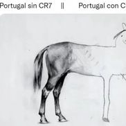„Portugalia fără Ronaldo vs. Portugalia cu Ronaldo în teren”, Foto: Twitter