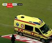 Urcat în ambulanță și transportat la spital, după ce s-a prăbușit pe gazon în Petrolul - Craiova! Primele informații despre starea fotbalistului