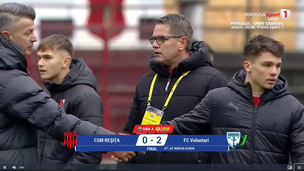 Flavius Stoican a cedat nervos la finalul meciului CSM Reșița - Voluntari