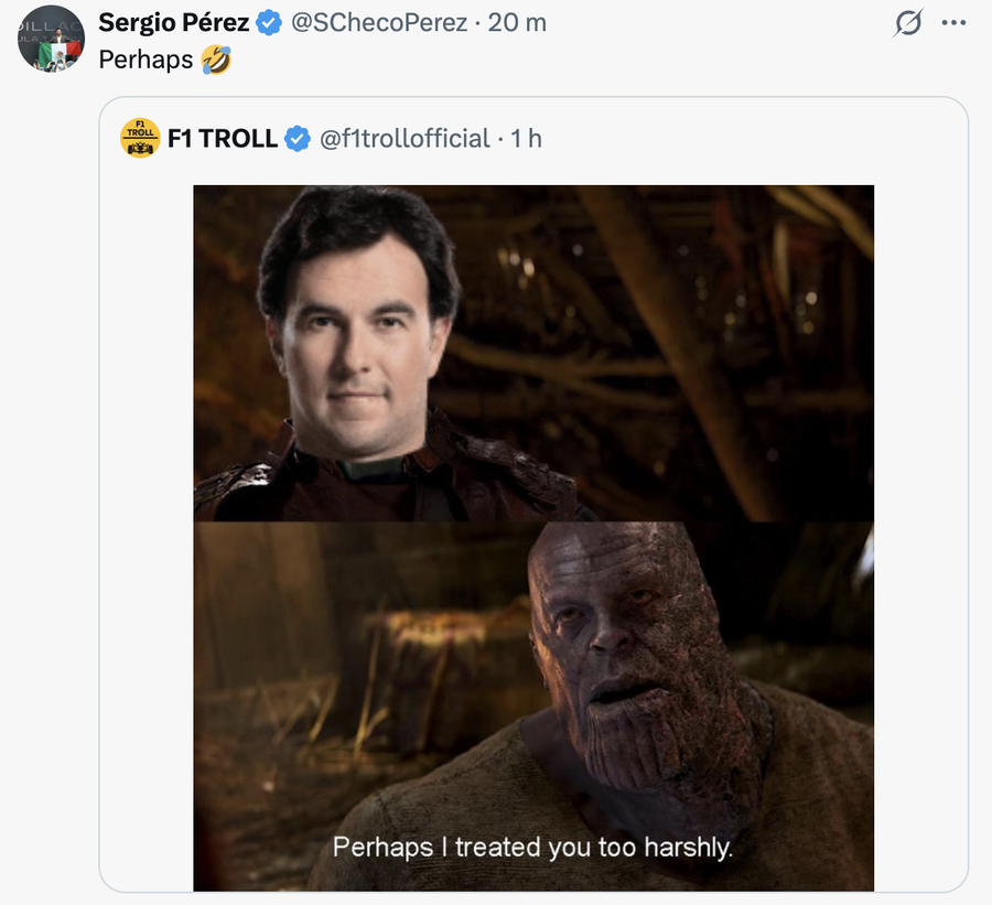 Sergio Perez, fostul coleg al lui Verstappen, reacție genială după ce Norris a ieșit campion mondial » S-a folosit de Thanos din Avengers