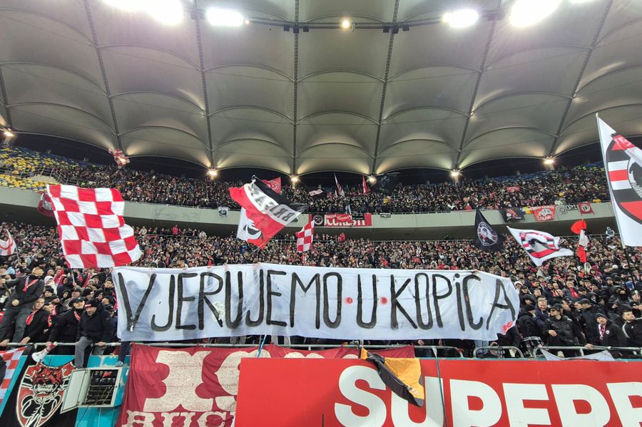 Cu dedicație pentru Zeljko Kopic. Mesaj scris în croată la Derby de România