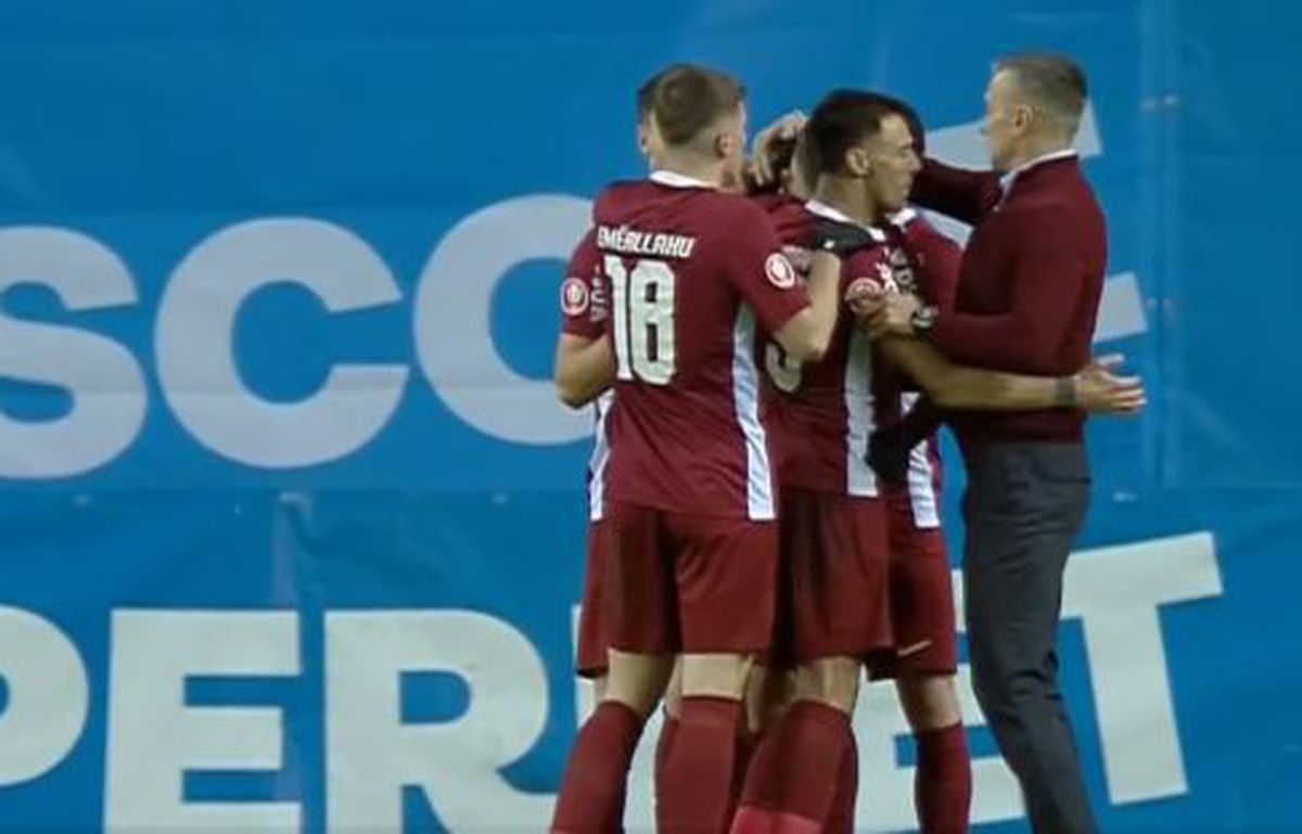 Reacția lui Daniel Pancu după golul lui Louis Munteanu în Craiova - CFR Cluj