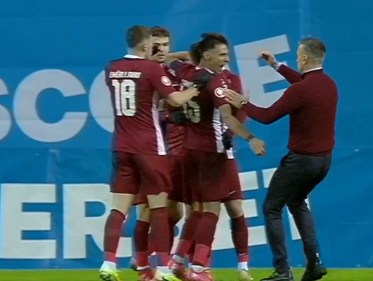 Reacția lui Daniel Pancu după golul lui Louis Munteanu în Craiova - CFR Cluj