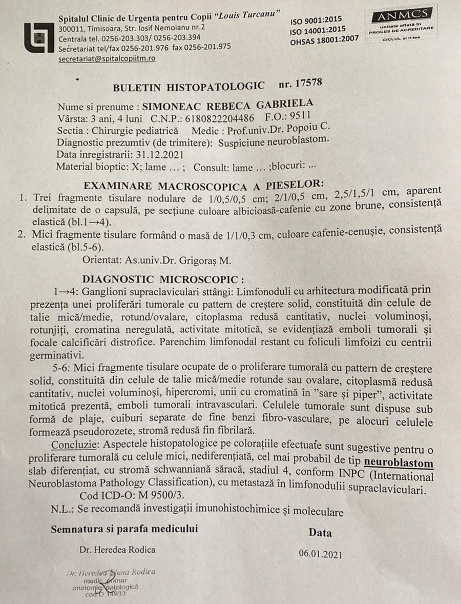 Rebeca, fiica fotbalistului Mihai Simoneac, a fost diagonisticată cu o boală cruntă și are nevoie de ajutor: „Este o luptă contra cronometru”