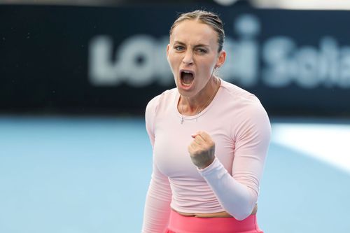 Ana Bogdan sărbătorind victoria în turul 1 la Adelaide Foto Imago