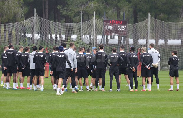 FCSB, antrenament în efectiv complet » Moment amuzant cu Ngezana în prim-plan