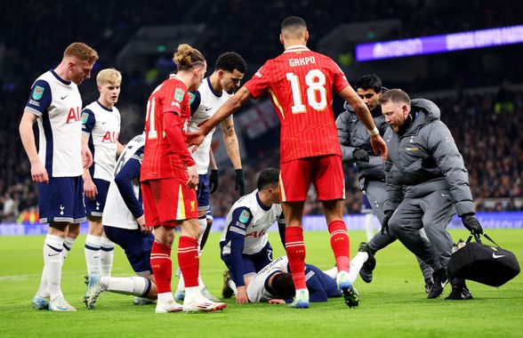 Scene tulburătoare în Tottenham - Liverpool: 9 minute de întrerupere, după ce colegul lui Drăgușin s-a prăbușit pe gazon