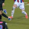 Diego Zivulic, cartonaș roșu în Oțelul - FCSB // FOTO: captură Prima Sport