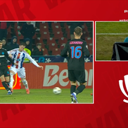 Diego Zivulic, eliminat în Oțelul - FCSB // FOTO: captură Prima Sport