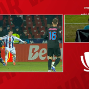 Diego Zivulic, eliminat în Oțelul - FCSB // FOTO: captură Prima Sport