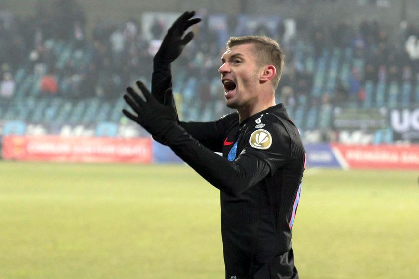 Florin Tănase, în Oțelul - FCSB // FOTO: Andrei Furnigă (GSP.ro)