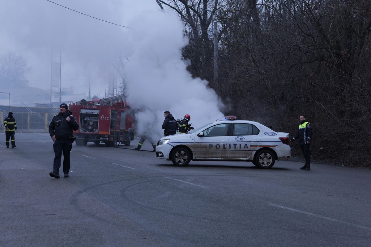 Incendiu la un kilometru de stadion înainte de Oțelul - FCSB