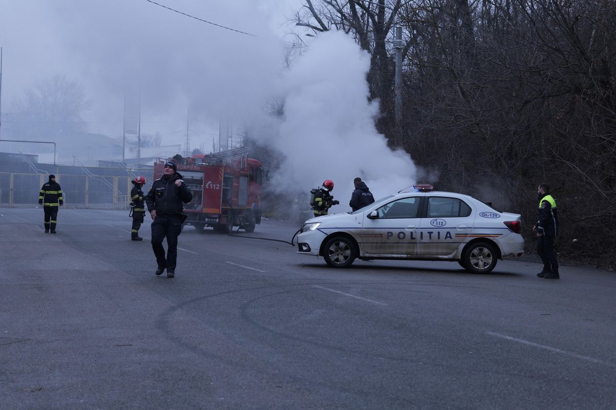 Incendiu la un kilometru de stadion înainte de Oțelul - FCSB