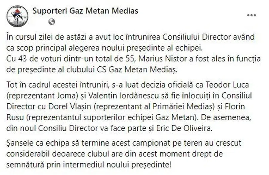 Eric s-a întors și vrea s-o salveze pe Gaz Metan de la faliment