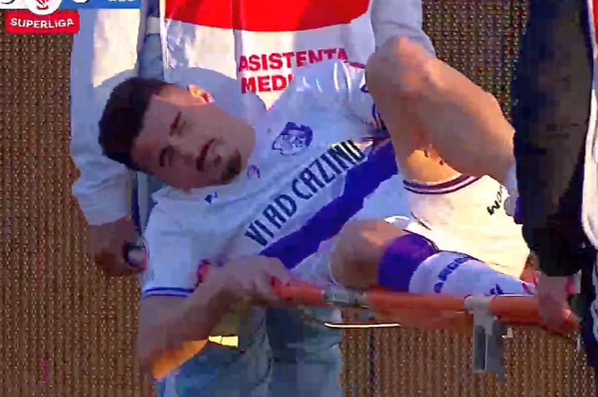 Căpitanul din play-off, scos cu targa de pe teren » Culmea: accidentat și suspendat în aceeași fază