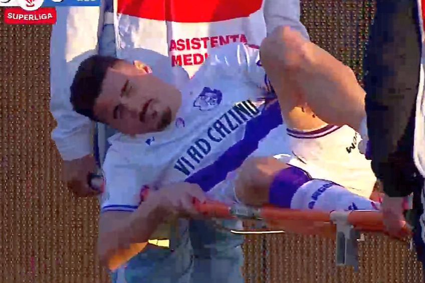 Marius Briceag, scos cu targa de pe teren în FC Argeș - Slobozia