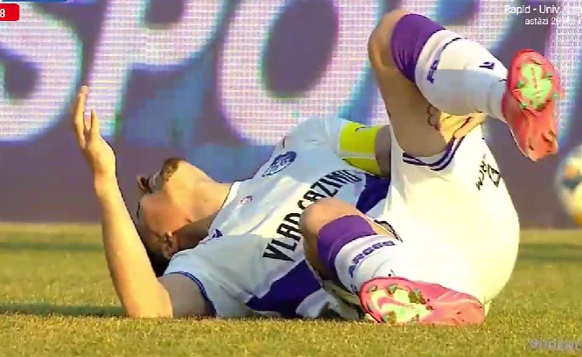 Accidentare Marius Briceag în FC Argeș - Unirea Slobozia