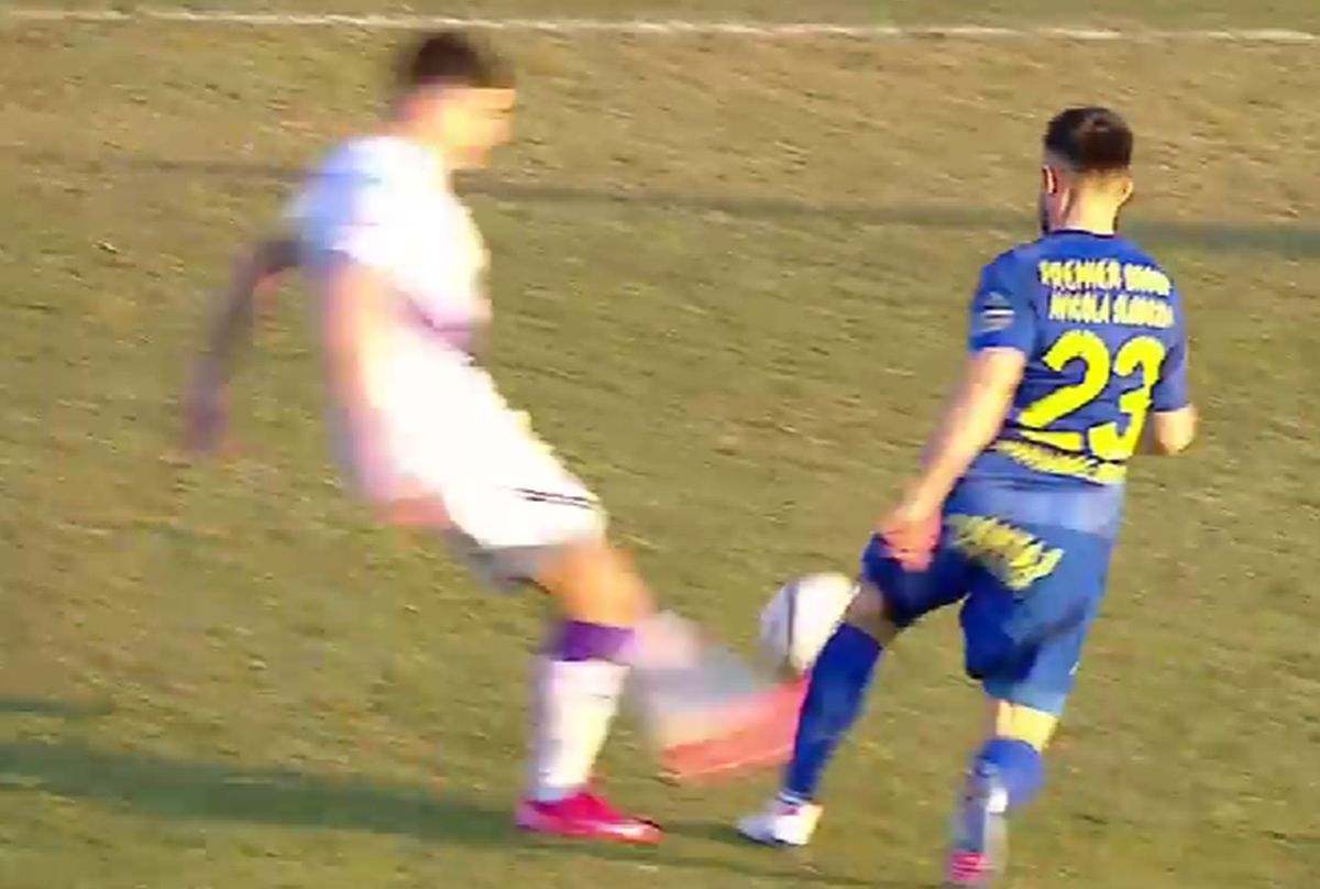 Accidentare Marius Briceag în FC Argeș - Unirea Slobozia