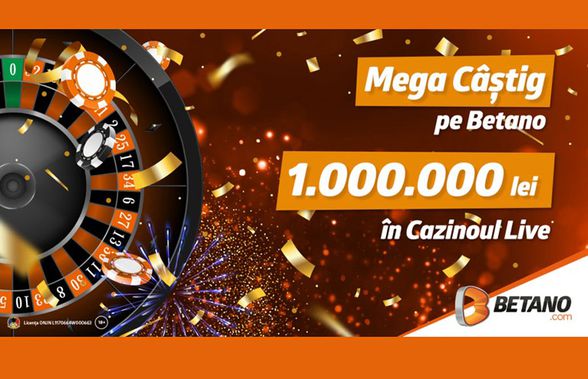 Mega câștig în Cazinoul Live Betano: 1.000.000 de lei la Ruletă