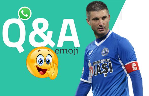 WhatsApp Q&A » Andrei Cristea intră în provocarea GSP: cum răspunde cu un emoticon la întrebări și afirmații inedite