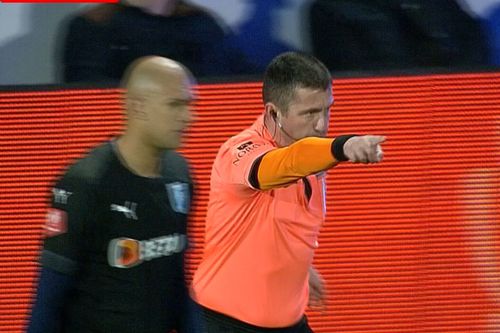 Penalty în Farul - CSU Craiova / FOTO: Capturi TV @Orange Sport 1