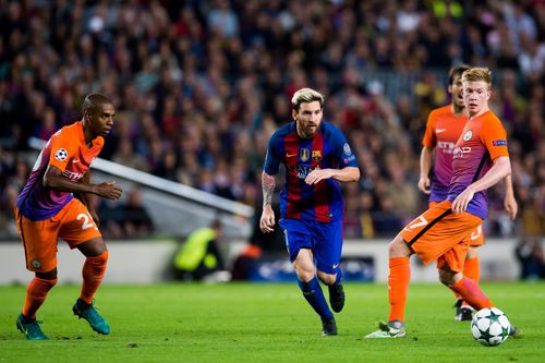 Lionel Messi și Kevin de Bruyne s-au înfruntat în Liga Campionilor, pe când argentinianul juca la Barcelona / Foto: GettyImages