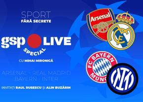 Arsenal - Real Madrid și Bayern - Inter, în „sferturile” Ligii Campionilor » Raul Rusescu și Alin Buzărin, invitați la GSP Live Special
