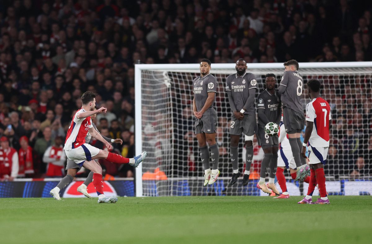 Declan Rice, „dublă” în Arsenal - Real Madrid