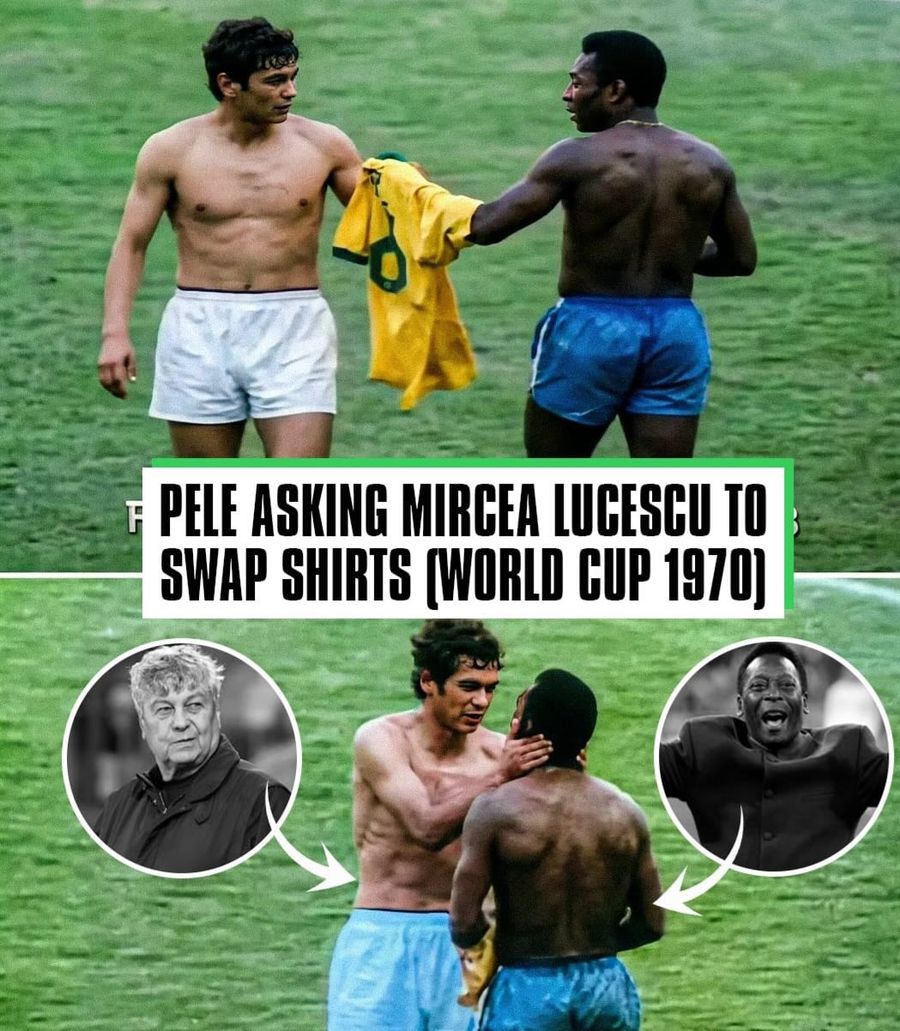 Când titanii s-au întâlnit! Lucescu, poveste de fotbal cu Pele: „Tricoul lui este la mine, nespălat încă, are iarbă pe el”