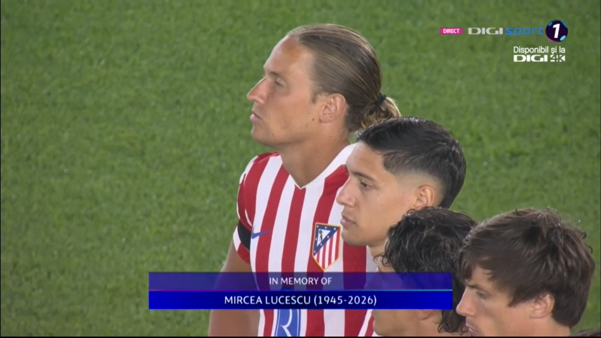 Minut de reculegere în memoria lui Mircea Lucescu la Barcelona - Atletico Madrid și PSG - Liverpool