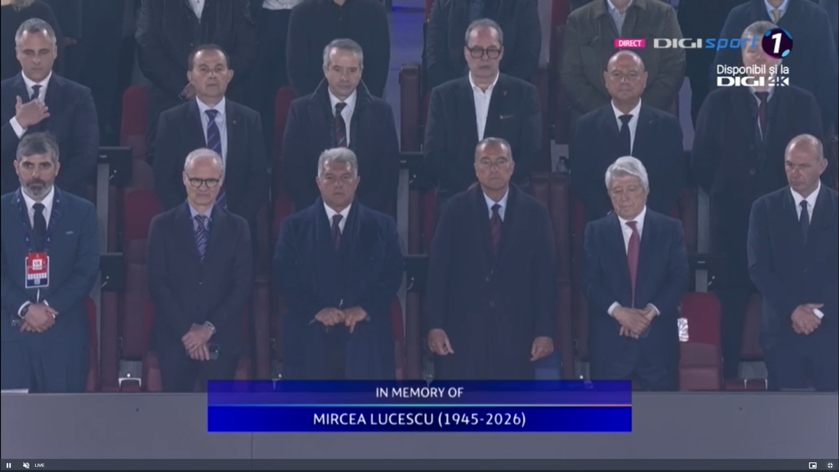 Scene impresionante în UCL la Barcelona și Paris, în memoria lui Mircea Lucescu