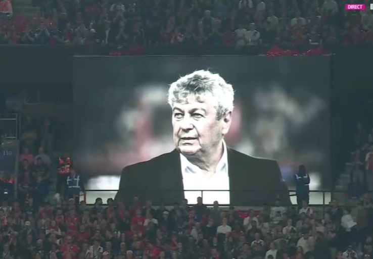 Minut de reculegere în memoria lui Mircea Lucescu la PSG - Liverpool FOTO: captură @Digi Sport