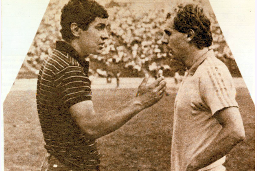 Mircea Lucescu, în timpului meciului cu Italia