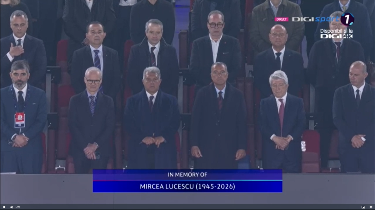 Minut de reculegere în memoria lui Mircea Lucescu la Barcelona - Atletico Madrid și PSG - Liverpool