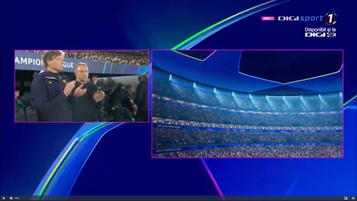 Scene impresionante în UCL la Barcelona și Paris, în memoria lui Mircea Lucescu