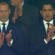 Minut de reculegere în memoria lui Mircea Lucescu la PSG - Liverpool FOTO: captură @Digi Sport