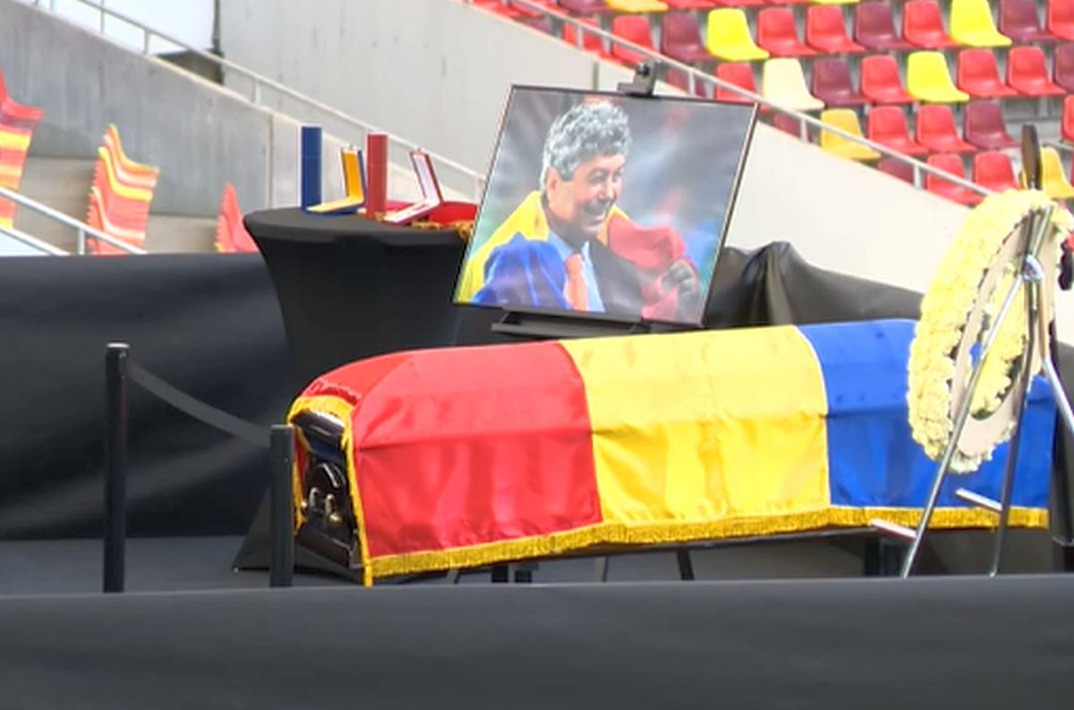 Sicriul lui Mircea Lucescu, depus la Arena Națională