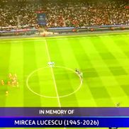 Minut de reculegere în memoria lui Mircea Lucescu la PSG - Liverpool FOTO: captură @Digi Sport