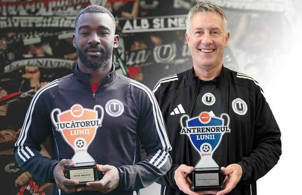 Tot la Cluj, dar la U! Issouf Macalou și Cristiano Bergodi au câștigat trofeele pentru Jucătorul și Antrenorul lunii martie