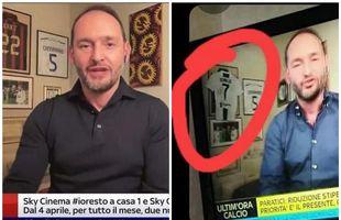 Controversă la televiziunea italiană » Un jurnalist a acoperit tricoul lui AC Milan cu cel al lui Juventus într-un live: „Când trebuie să urmezi linia editorială...”