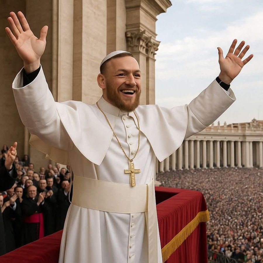 Gluma făcută de Conor McGregor „Surpriză-surpriză, nenorociților!” » Imaginea devenită virală cu câteva minute înainte ca noul papă să iasă la balconul de la Vatican: „Nu respecți religia creștină”