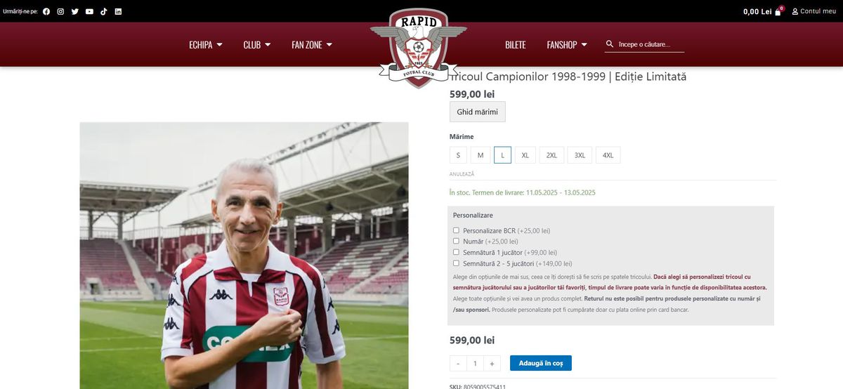 Rapid a lansat un tricou în ediție limitată » Fanii s-au enervat când au văzut cât cere Șucu: „Suntem suporteri de Dorobanți?”