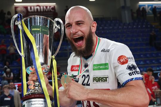 Bela Bartha, campion al Italiei, alături de Trentino/Marco Trabalza (Trentino Volley)