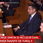 Prima dezbatere între George Simion și Nicușor Dan / FOTO: Capturi TV @Antena 3